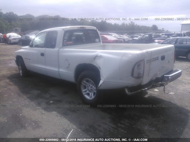 1B7GL22N31S268783 - 2001 DODGE DAKOTA WHITE photo 3