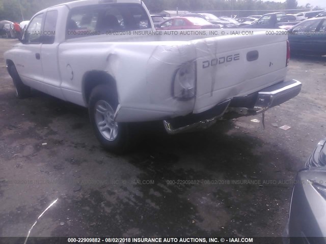 1B7GL22N31S268783 - 2001 DODGE DAKOTA WHITE photo 6