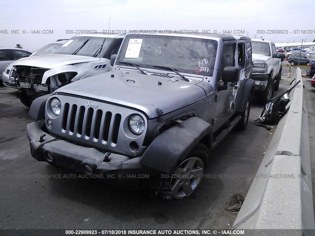 1C4BJWDG8GL328341 - 2016 JEEP WRANGLER UNLIMITE SPORT GRAY photo 2