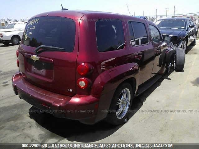 3GNDA13D58S599671 - 2008 CHEVROLET HHR LS BURGUNDY photo 4