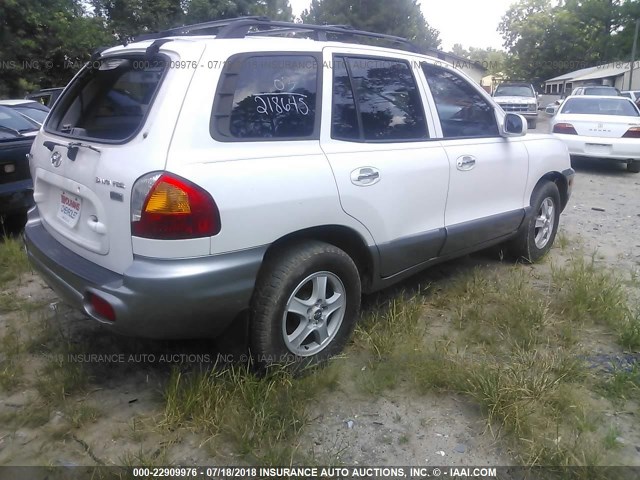 KM8SC13E33U509599 - 2003 HYUNDAI SANTA FE GLS/LX WHITE photo 4