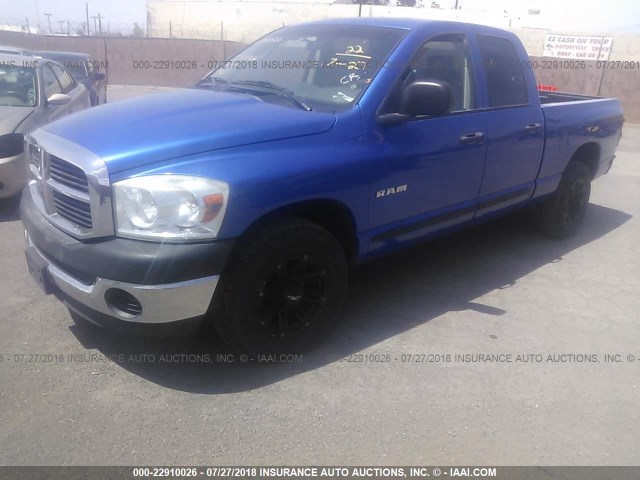 1D7HA18K68J206124 - 2008 DODGE RAM 1500 ST BLUE photo 2