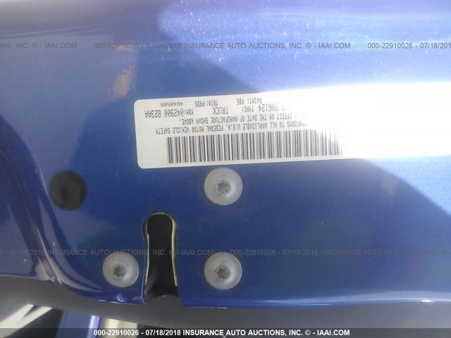 1D7HA18K68J206124 - 2008 DODGE RAM 1500 ST BLUE photo 9