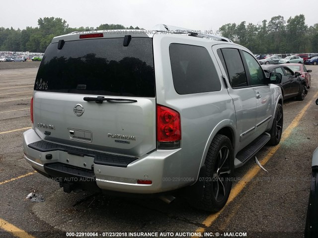 5N1BA0ND0CN605351 - 2012 NISSAN ARMADA SV/SL/PLATINUM SILVER photo 4