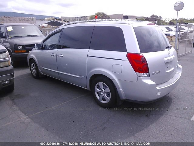 5N1BV28U57N138476 - 2007 NISSAN QUEST S/SE/SL SILVER photo 3