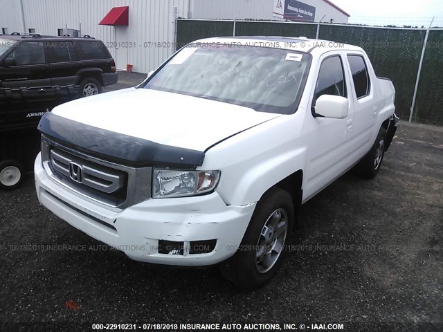 5FPYK1F59BB006560 - 2011 HONDA RIDGELINE RTL WHITE photo 2