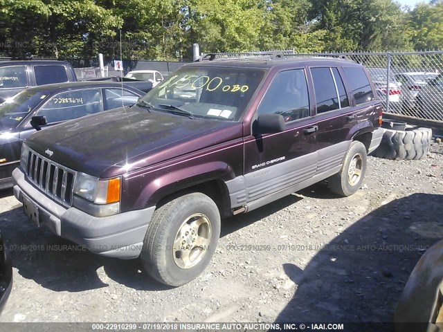 1J4GZ58S0VC654598 - 1997 JEEP GRAND CHEROKEE LAREDO/TSI BURGUNDY photo 2