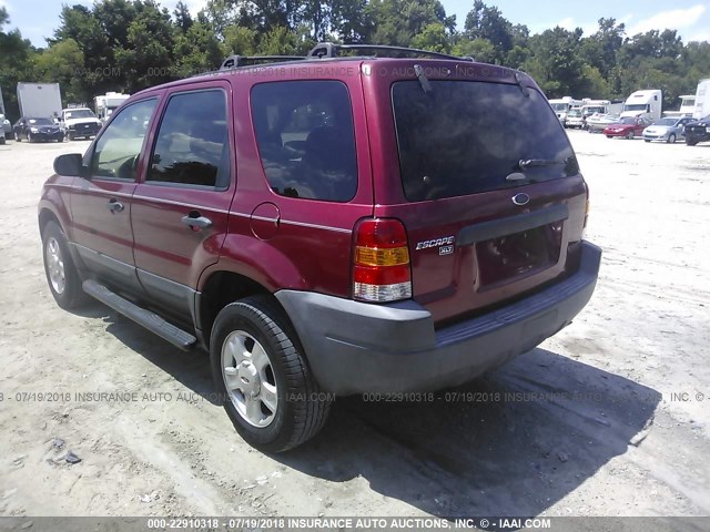 1FMYU03143KE13927 - 2003 FORD ESCAPE XLT BURGUNDY photo 3