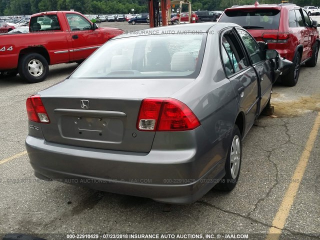 1HGES16325L025030 - 2005 HONDA CIVIC DX VP GRAY photo 4