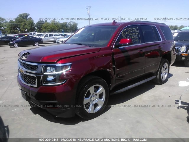 1GNSCBKC0JR269459 - 2018 CHEVROLET TAHOE C1500 LT RED photo 2