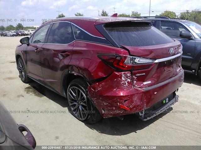 2T2ZZMCAXHC035182 - 2017 LEXUS RX 350/BASE/F SPORT RED photo 3