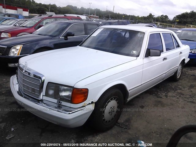 WDBCA35E0MA589503 - 1991 MERCEDES-BENZ 420 SEL WHITE photo 2