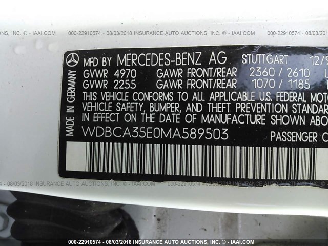 WDBCA35E0MA589503 - 1991 MERCEDES-BENZ 420 SEL WHITE photo 9