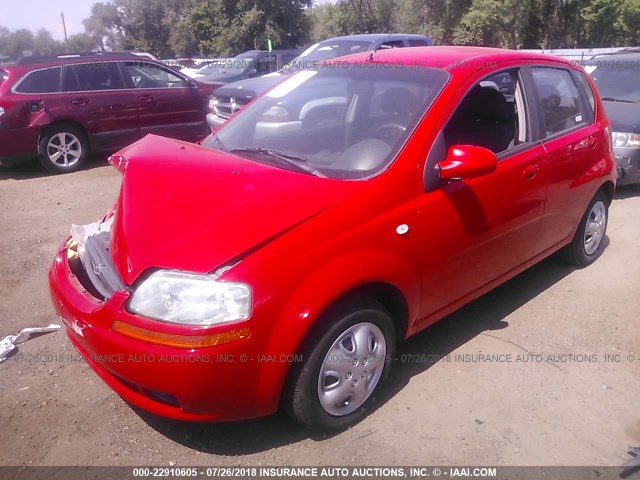 KL1TD66636B631071 - 2006 CHEVROLET AVEO LS RED photo 2