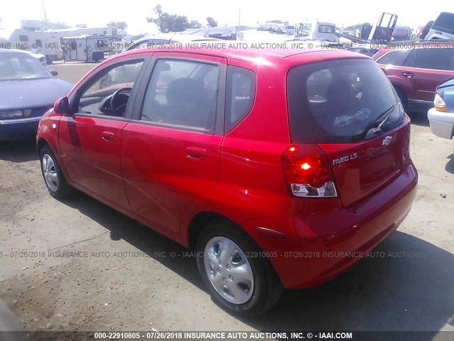 KL1TD66636B631071 - 2006 CHEVROLET AVEO LS RED photo 3
