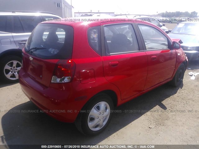 KL1TD66636B631071 - 2006 CHEVROLET AVEO LS RED photo 4