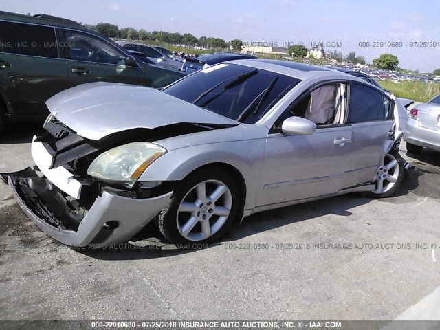 1N4BA41E75C856222 - 2005 NISSAN MAXIMA SE/SL SILVER photo 2