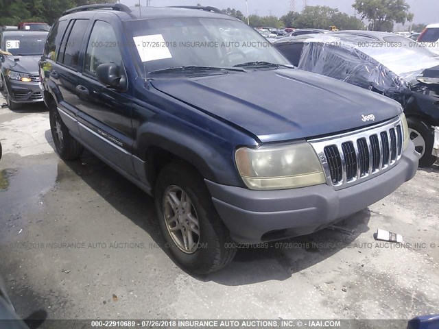 1J4GX48S22C288459 - 2002 JEEP GRAND CHEROKEE LAREDO BLUE photo 1