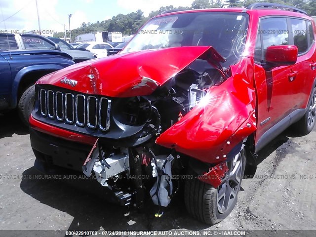 ZACCJBBT3FPB82843 - 2015 JEEP RENEGADE LATITUDE RED photo 6