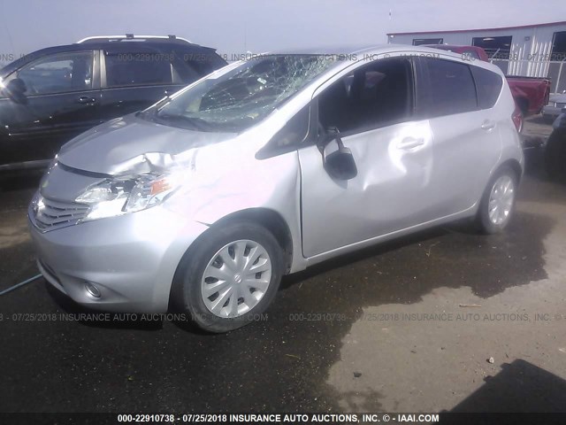 3N1CE2CP4EL397986 - 2014 NISSAN VERSA NOTE S/S PLUS/SV/SL SILVER photo 2