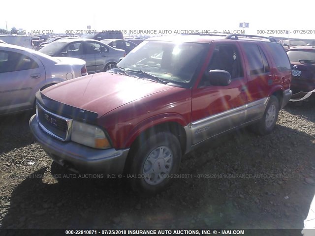 1GKDT13W7X2551883 - 1999 GMC JIMMY RED photo 2