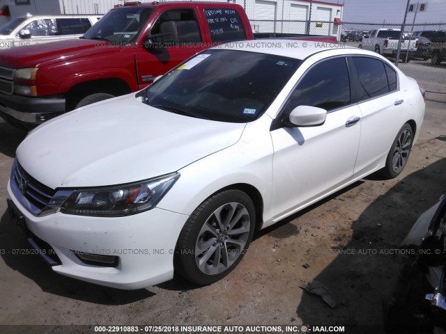 1HGCR2F57EA045005 - 2014 HONDA ACCORD SPORT WHITE photo 2