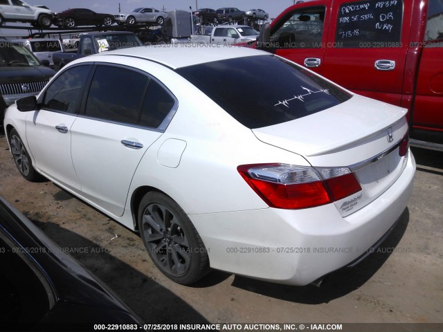 1HGCR2F57EA045005 - 2014 HONDA ACCORD SPORT WHITE photo 3