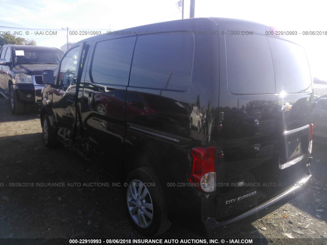 3N63M0ZN5FK708713 - 2015 CHEVROLET CITY EXPRESS LT BLACK photo 3