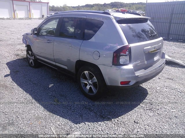 1C4NJDEB9HD167918 - 2017 JEEP COMPASS LATITUDE 银色 照片 3