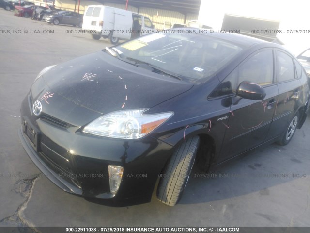 JTDKN3DU8E1856852 - 2014 TOYOTA PRIUS BLACK photo 2