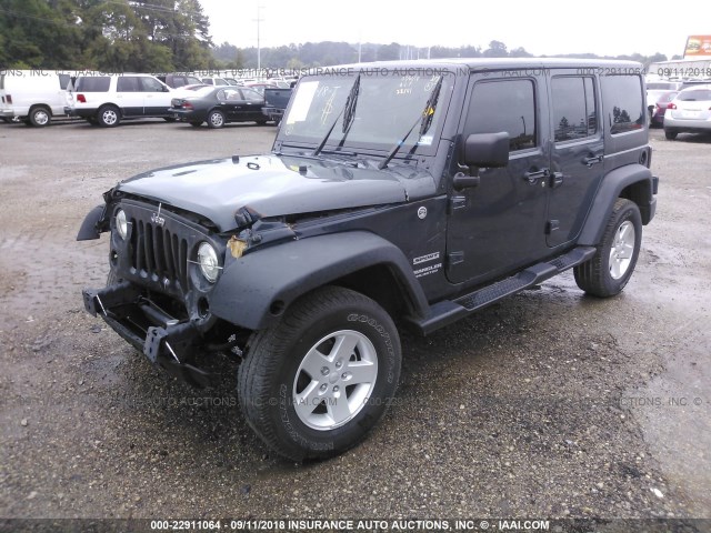 1C4BJWDG4HL521264 - 2017 JEEP WRANGLER UNLIMITE SPORT GRAY photo 2