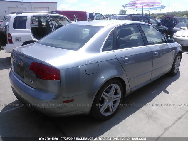 WAUAF78EX8A032159 - 2008 AUDI A4 2.0T SILVER photo 4