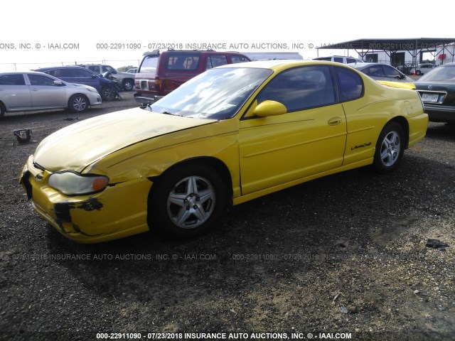 2G1WW12E539243023 - 2003 CHEVROLET MONTE CARLO LS YELLOW photo 2