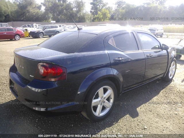 1C3CDZCB5DN740398 - 2013 DODGE AVENGER SXT Dark Blue photo 4