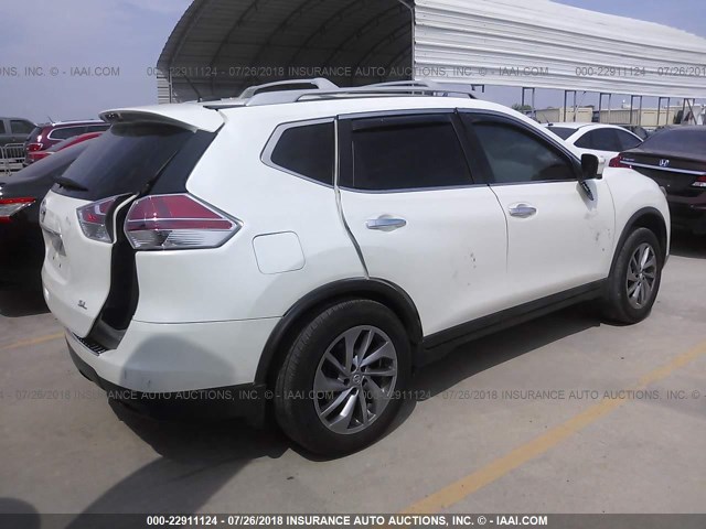 5N1AT2MT0FC861595 - 2015 NISSAN ROGUE S/SL/SV WHITE photo 4