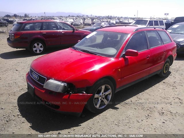 WAUGB28D6XA008987 - 1999 AUDI A4 1.8T AVANT QUATTRO RED photo 2