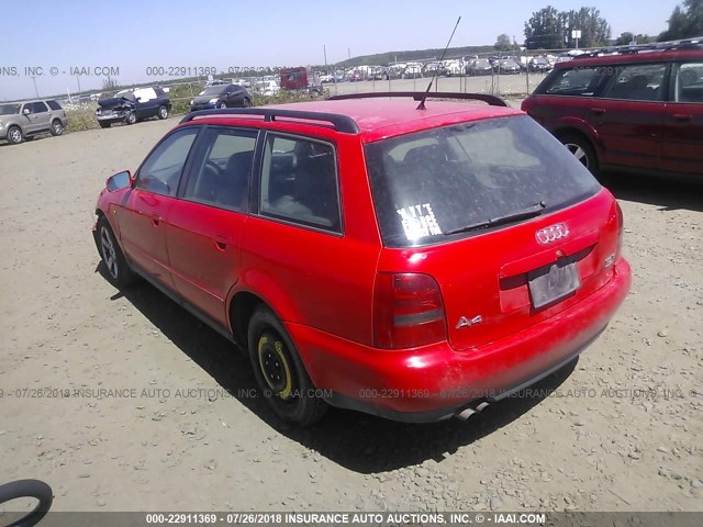 WAUGB28D6XA008987 - 1999 AUDI A4 1.8T AVANT QUATTRO RED photo 3