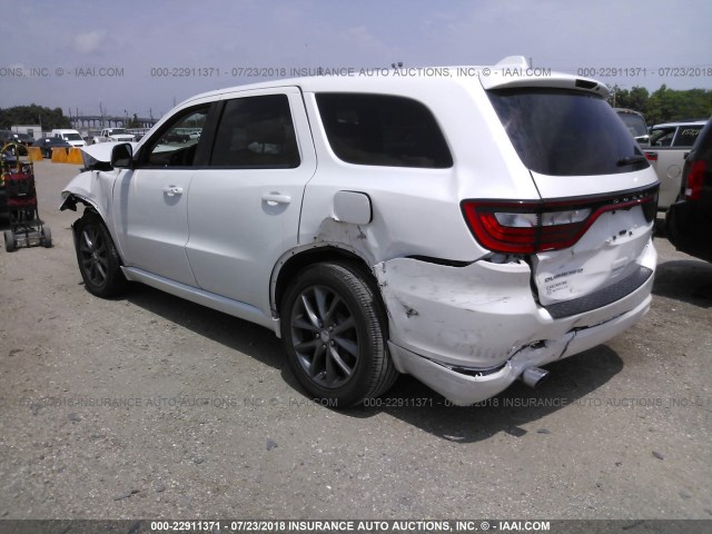 1C4RDHDG3HC917428 - 2017 DODGE DURANGO GT WHITE photo 3