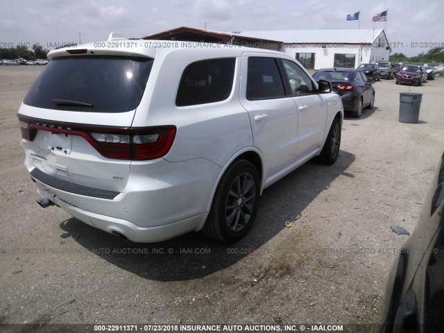 1C4RDHDG3HC917428 - 2017 DODGE DURANGO GT WHITE photo 4