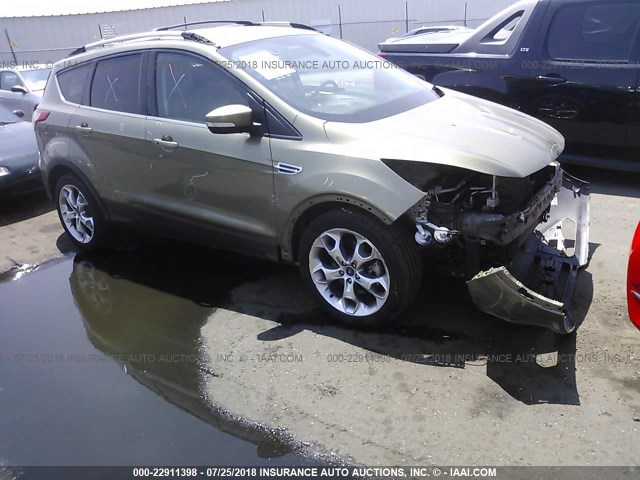 1FMCU9J9XEUA63377 - 2014 FORD ESCAPE TITANIUM GREEN photo 1