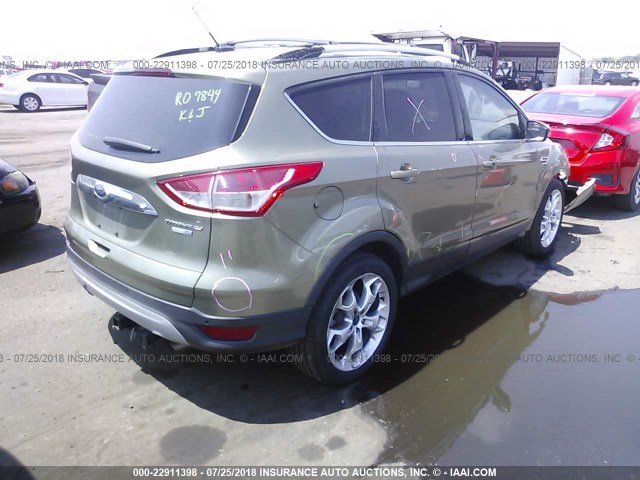 1FMCU9J9XEUA63377 - 2014 FORD ESCAPE TITANIUM GREEN photo 4