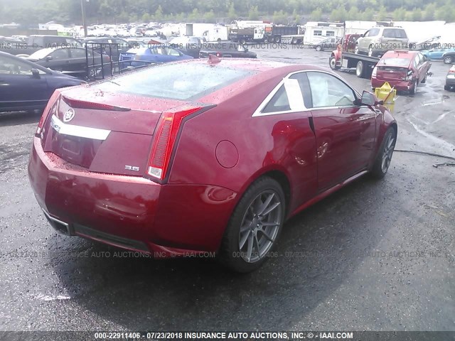 1G6DL1E38D0112930 - 2013 CADILLAC CTS PERFORMANCE COLLECTION RED photo 4