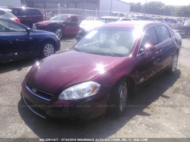 2G1WD58C779159424 - 2007 CHEVROLET IMPALA SUPER SPORT RED photo 2