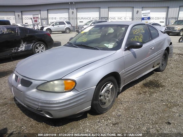 1G2NE12F82C235878 - 2002 PONTIAC GRAND AM SE SILVER photo 2