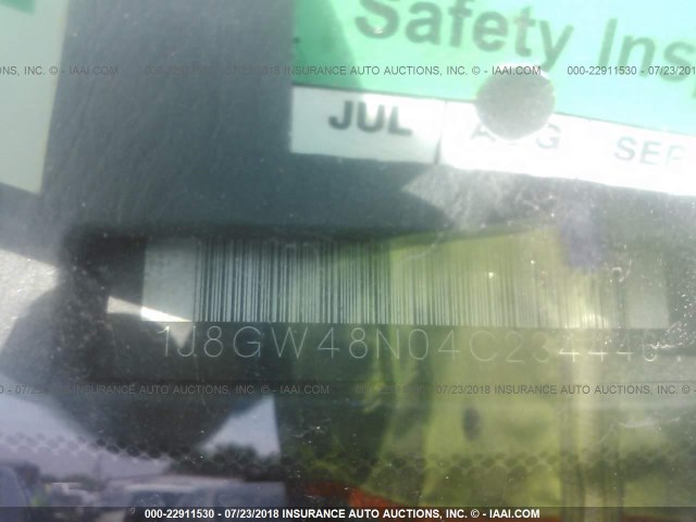 1J8GW48N04C234446 - 2004 JEEP GRAND CHEROKEE LAREDO/COLUMBIA/FREEDOM შავი ფოტო 9