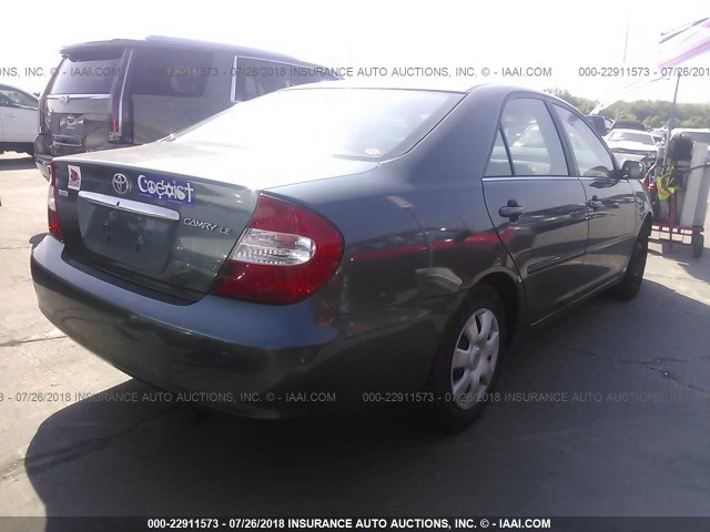 4T1BE32K32U587666 - 2002 TOYOTA CAMRY LE/XLE/SE Yaşıl foto 4