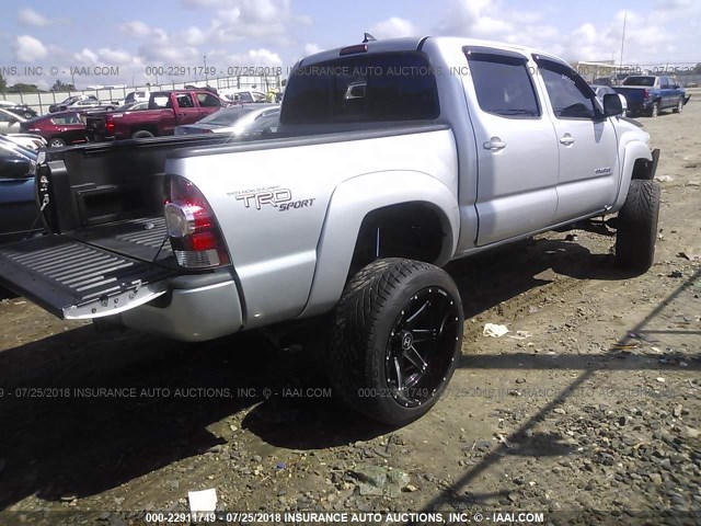 3TMLU4EN6CM083934 - 2012 TOYOTA TACOMA DOUBLE CAB SILVER photo 4