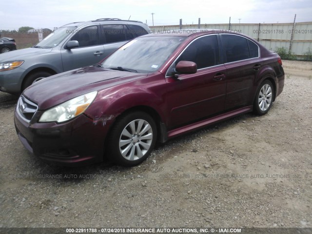 4S3BMDL65B2233366 - 2011 SUBARU LEGACY 3.6R LIMITED MAROON photo 2