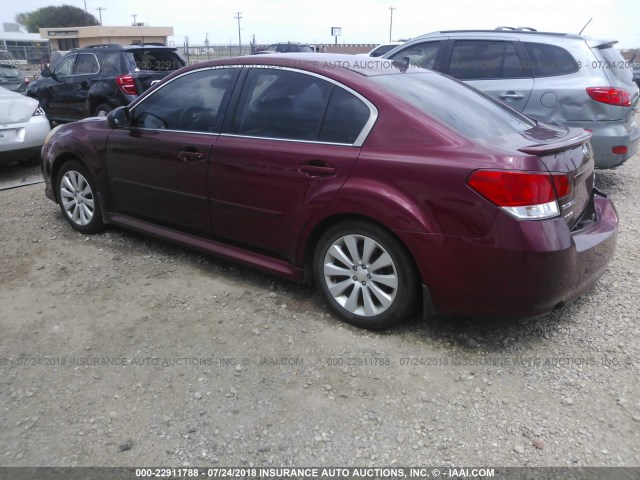 4S3BMDL65B2233366 - 2011 SUBARU LEGACY 3.6R LIMITED MAROON photo 3