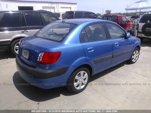 KNADE123186355233 - 2008 KIA RIO LX/SX BLUE photo 4